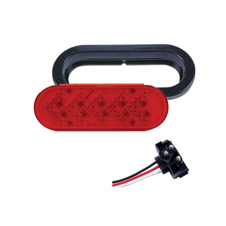 Abrams 6" Oval - 35 LED Red Arrow Sequential Trailer Lights STTL-O35-R